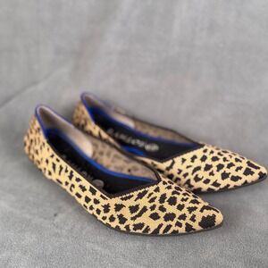 Rothys The Point Leopard Print Flats Womens 10 Pointed Toe Animal Print Shoes